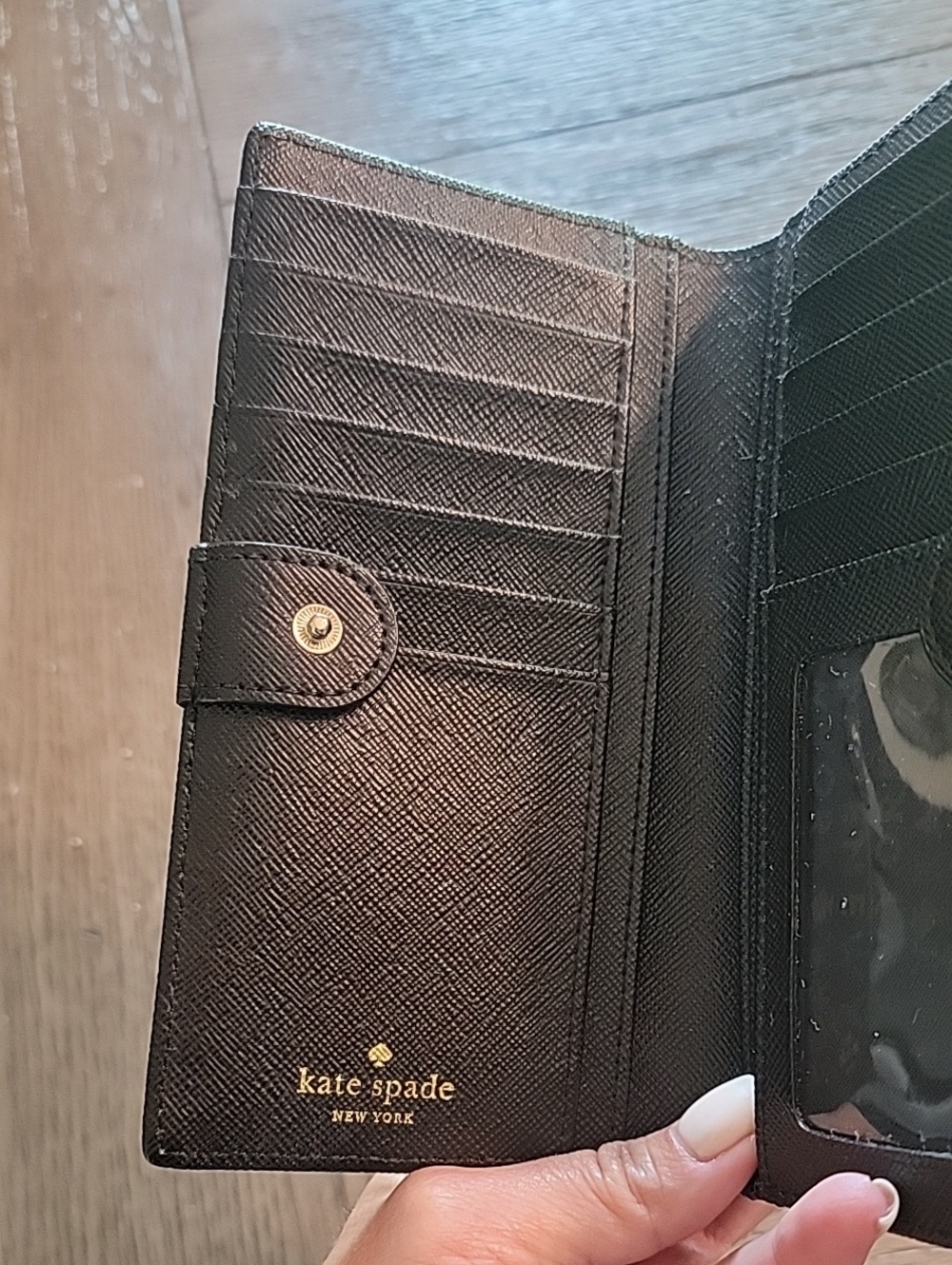 kate spade RARE Lilac Wallet with Black Paw Print and Gold Plaque - Picture 11 of 15